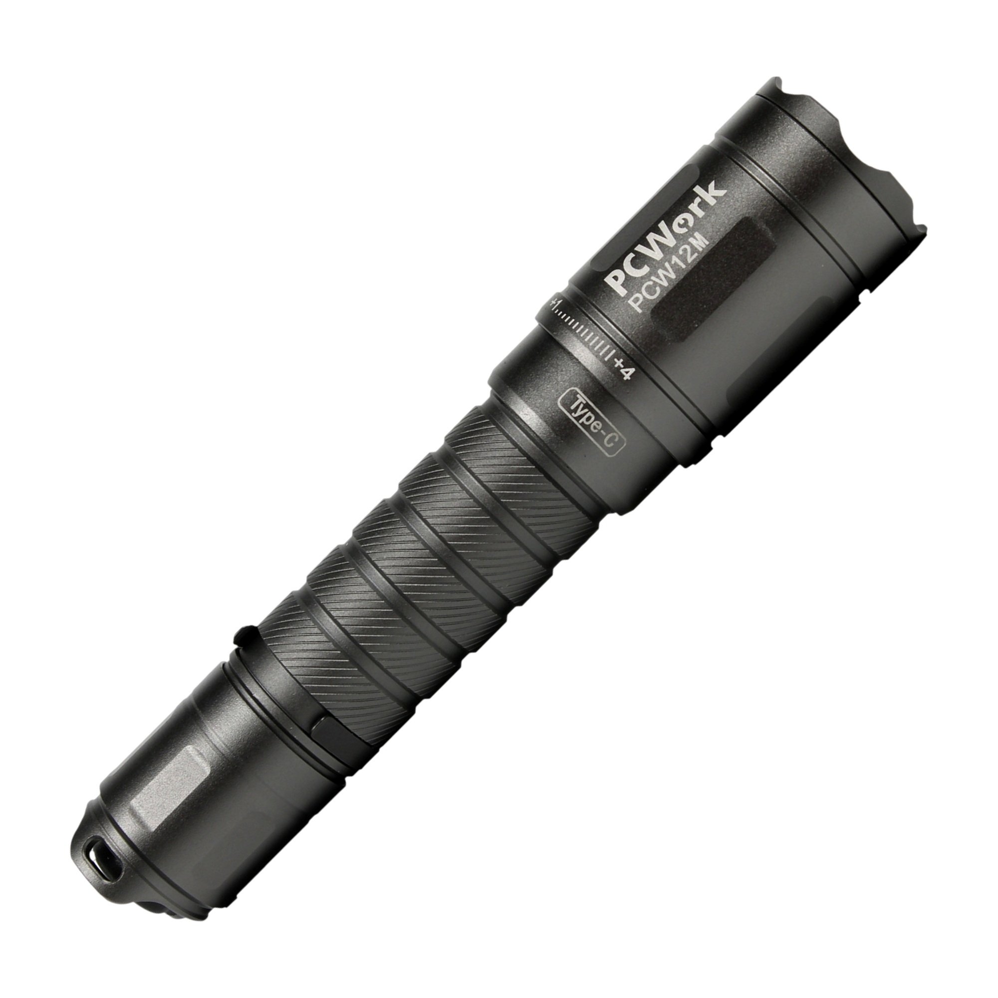 PCW12M LED-Taschenlampe aus robustem Aluminium mit Fokus-Drehkopf und USB-C-Anschluss