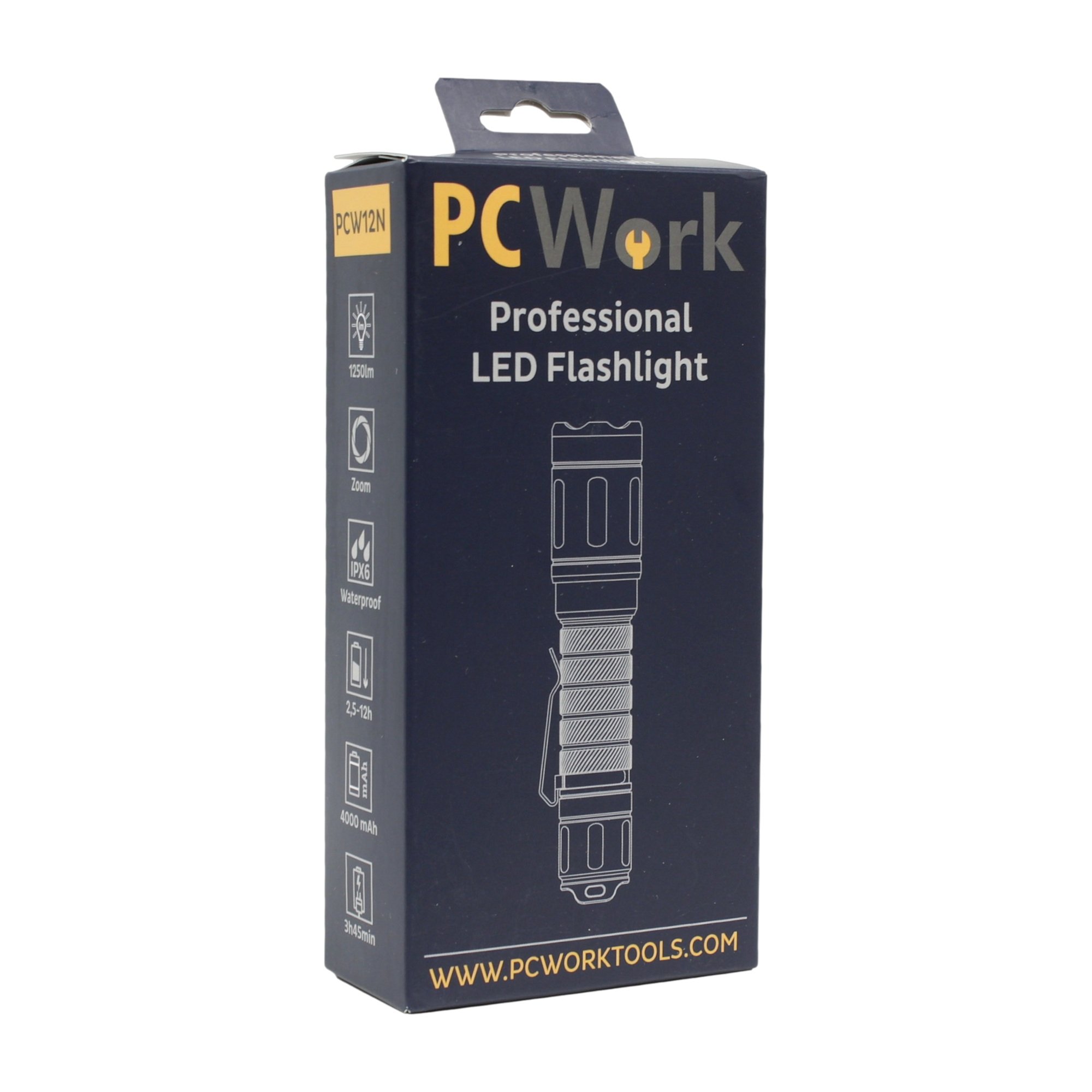 PCW12N Originalverpackung in Schrägansicht mit Produktgrafik und Herstellerangaben