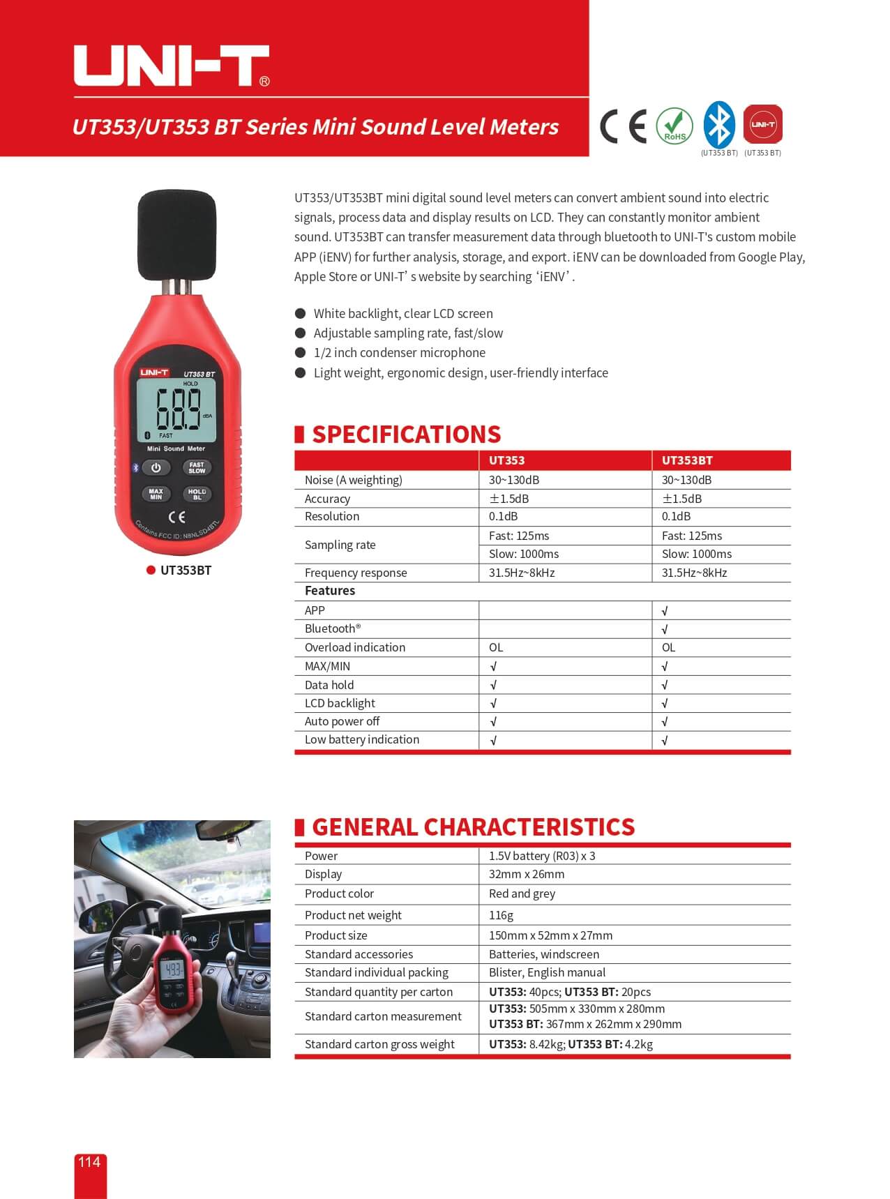 ut353bt i-sound-level-meter-bluetooth-uni-t-uni-trend-brochureproduct-flyer-information