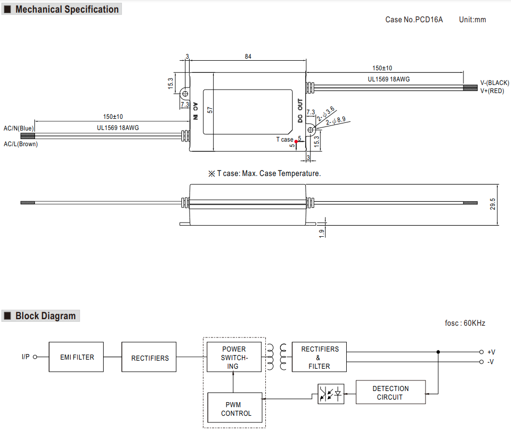 APC-35-700 Led-Trafo, 35W, 15-50V, 700mA CC, MEAN WELL