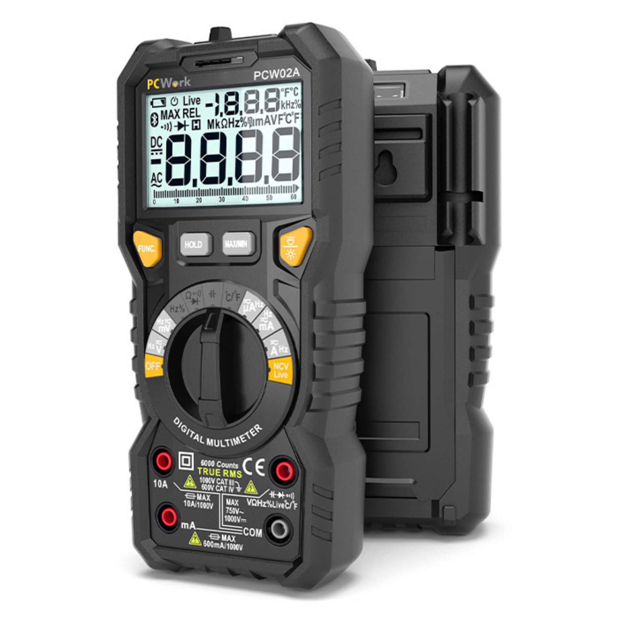 PCW02A Digitalmultimeter, True RMS, CAT IV 600V