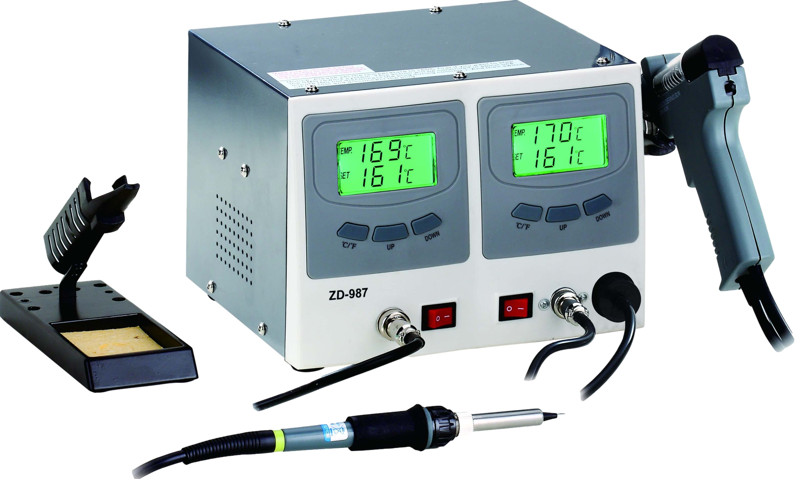 zd-987-dark-grey-front-vorderseite-professional-soldering-desoldering-rework-station-lcd-display-loet-entloet-zhongdi-puctec 