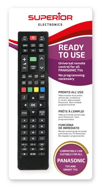 SUPERIOR Panasonic Smart TV - Ersatzfernbedienung (SUPTRB003)