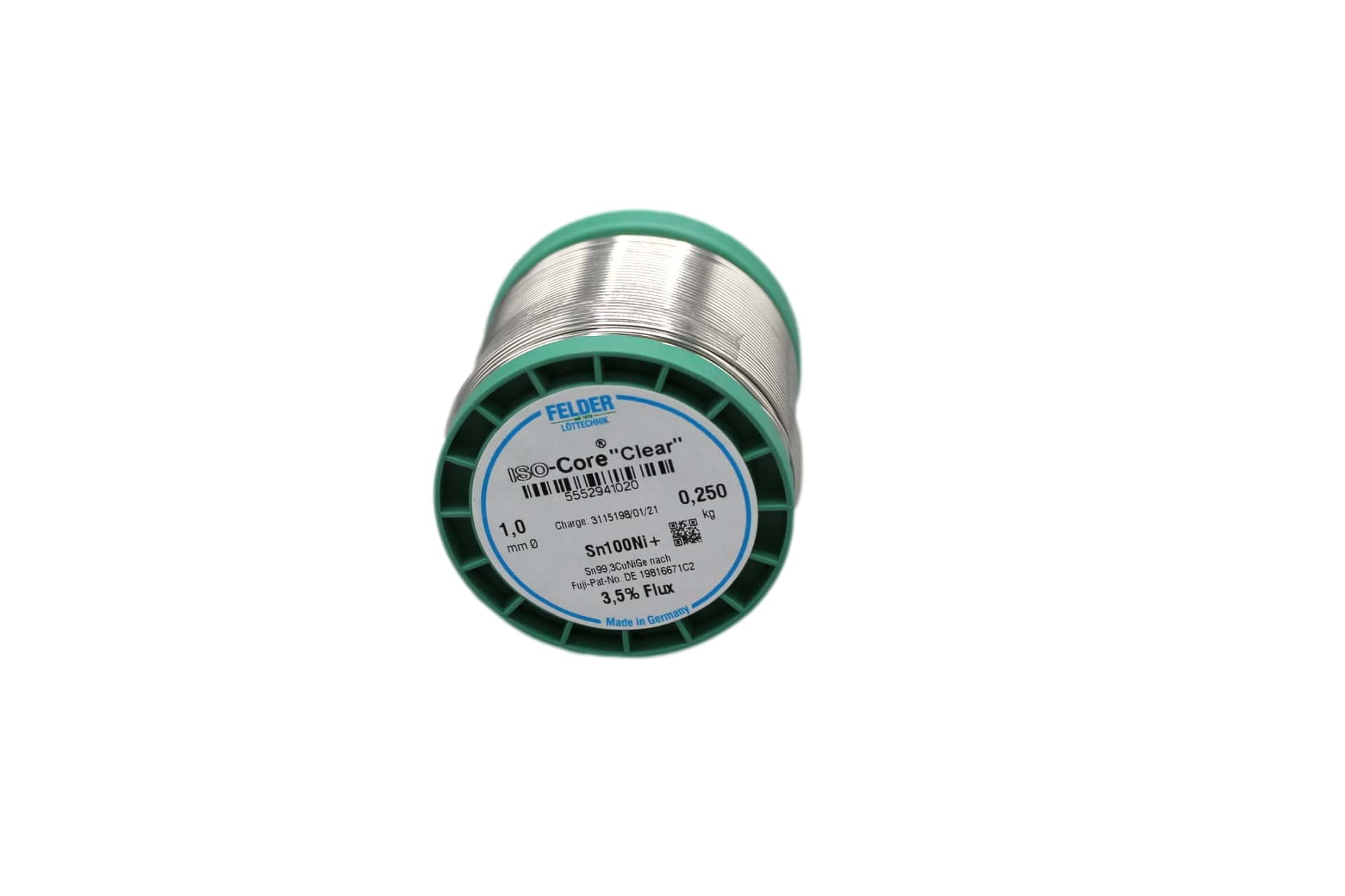 felder-5552941020-solder-wire-iso-core-clear-1mm-250g-sn100niplus-loetdraht-side 