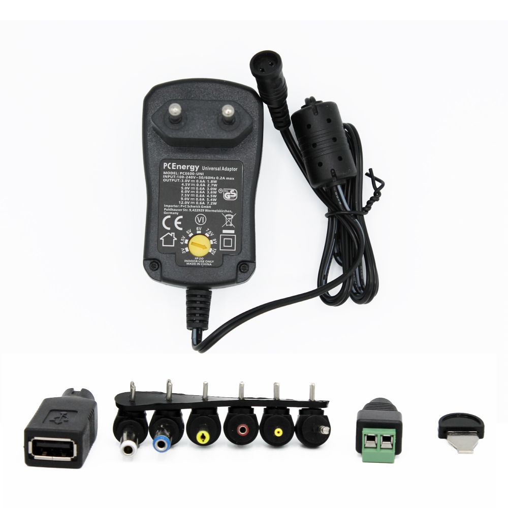 PCE1500-UNI Universal Netzteil; 3-12V; 1,5A; 18W