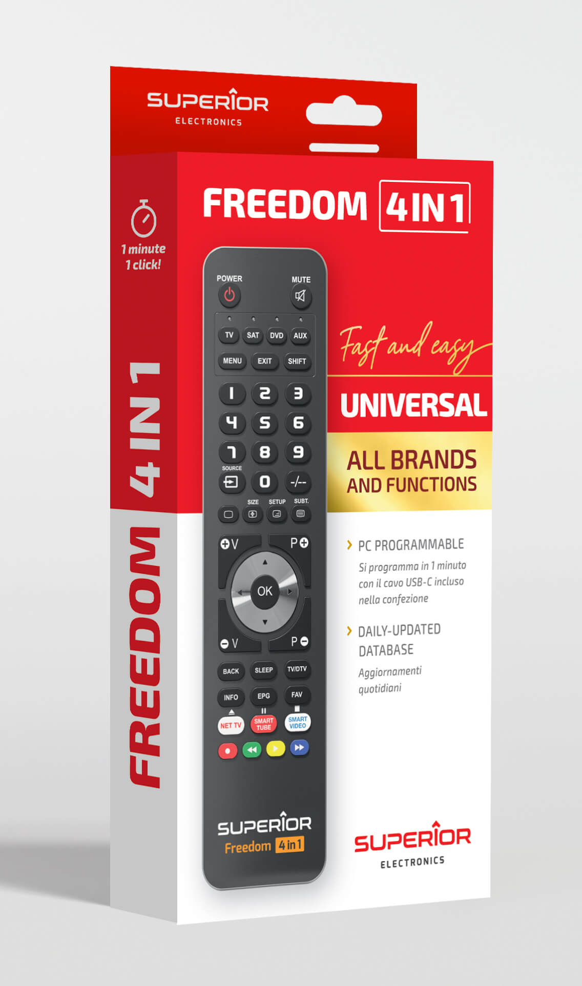 SUPERIOR Freedom 4:1 USB-C Universal Fernbedienung (SUPTUB003); schwarz