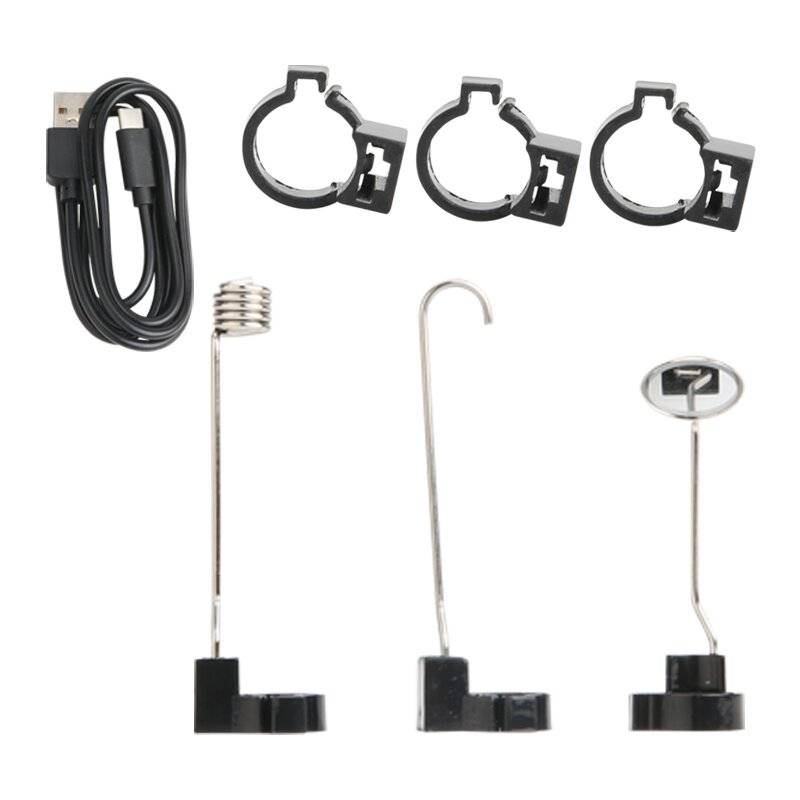 Zubehörset für das UNI-T UT665P Endoskop: USB-Kabel, Haken, Magnet und Seitenspiegel.