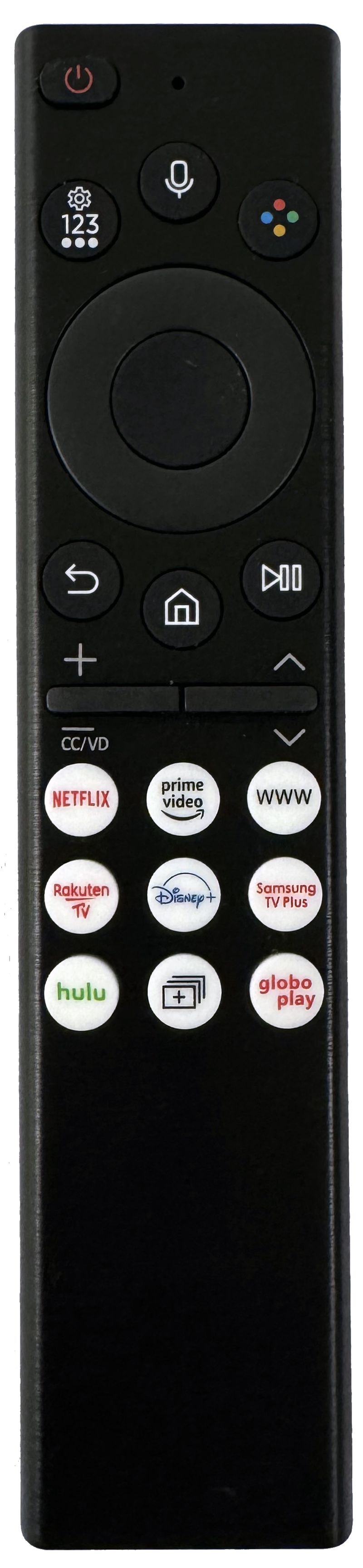 JL1505/2 Ersatzfernbedienung für Samsung Smart TV mit Bluetooth und App-Tasten, Vorderansicht.