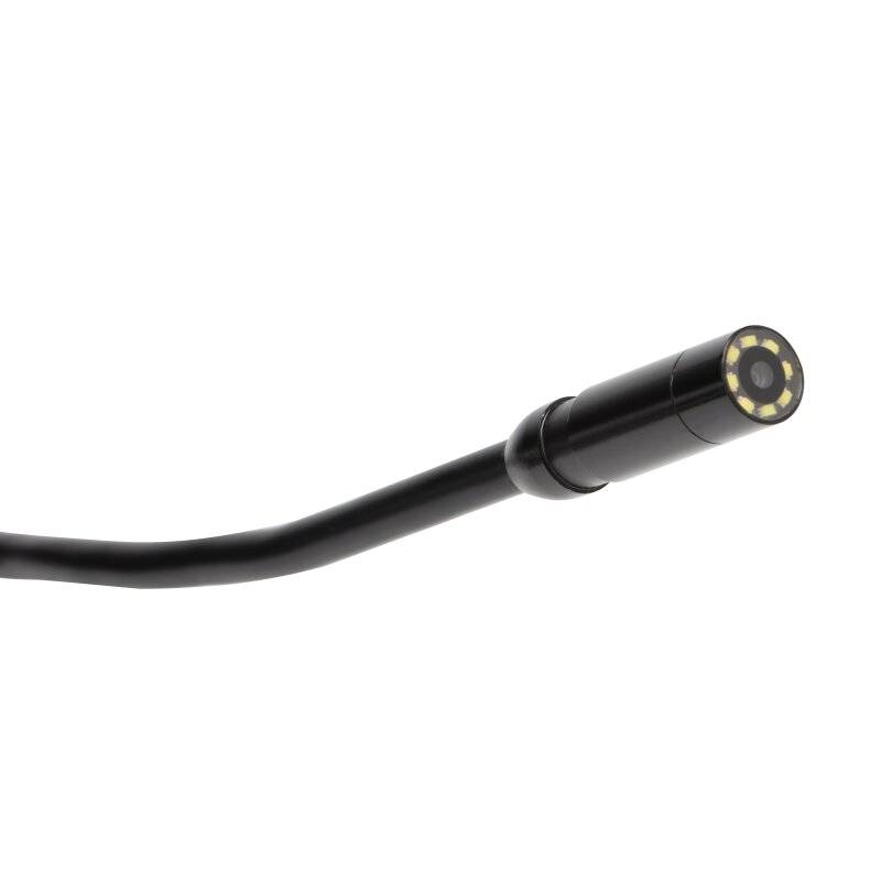 Nahaufnahme des Kamerakopfes der UNI-T UT665P-5m Sonde mit den integrierten, einstellbaren LEDs.