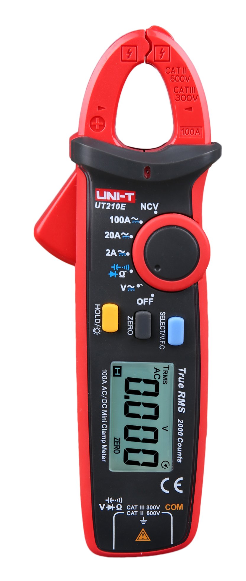 UNI-T UT210E Mini Digital-Stromzange True RMS AC/DC 100A in direkter Frontalansicht
