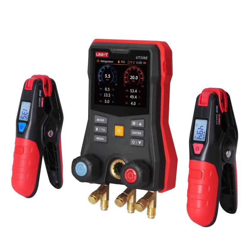 Digitale Monteurhilfe UT336E KIT mit zwei kabellosen Zangenfühlern für Kältetechnik